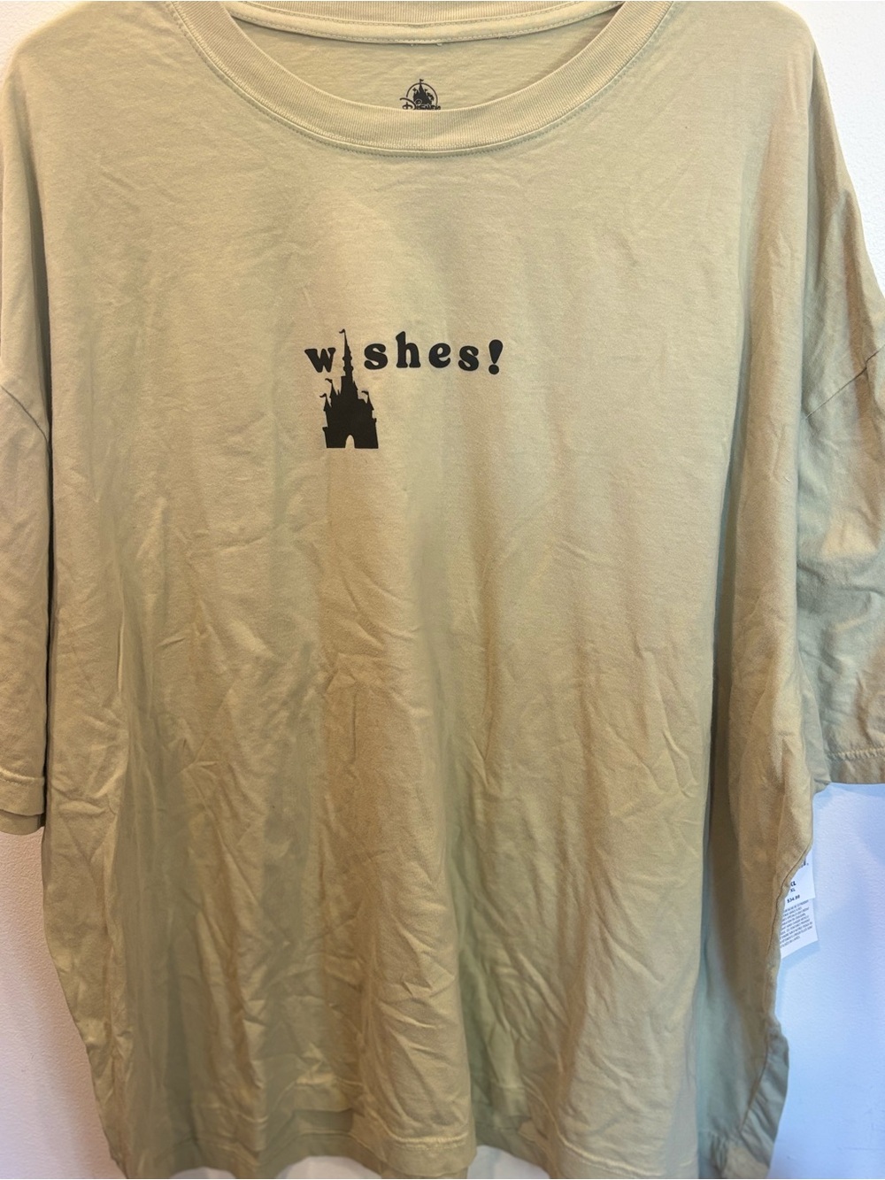 Disney Sage Green "wishes!" Castle Short-Sleeve Tee